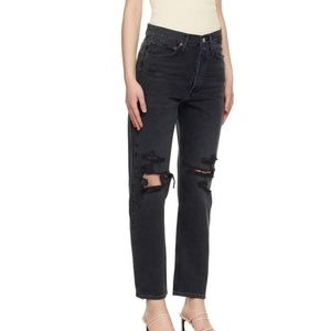 Agolde Black 90's Mid-Rise Loose Fit Jeans Size 29